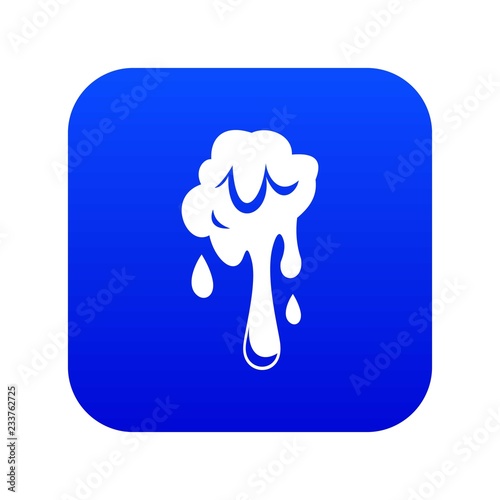 Dripping slime icon digital blue for any design isolated on white vector illustration