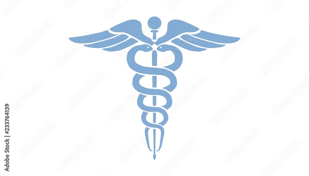 Illustration of Caduceus. Medical and Healthcare Symbol Illustration of Caduceus. Medical and Healthcare Symbol