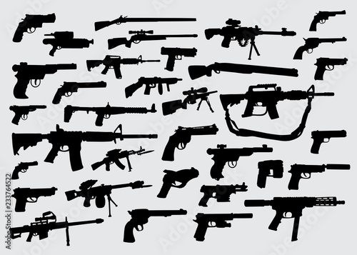 Gun, pistol, weapon silhouette good use for symbol, logo, web icon, mascot, sign, or any design you want