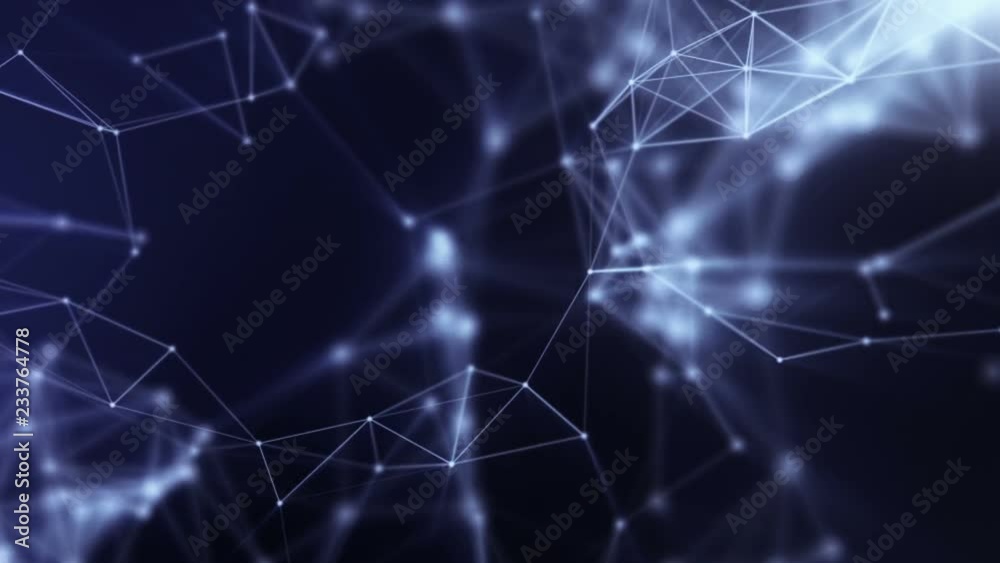 Abstract digital data nodes and connection. Network or system Animation ...