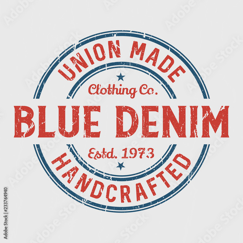 Union Made Blue Denim - Tee Design For Printing