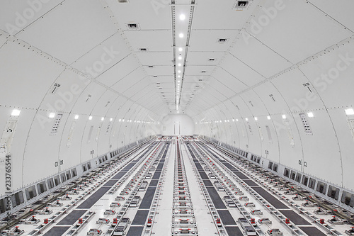 Inside air cargo plane