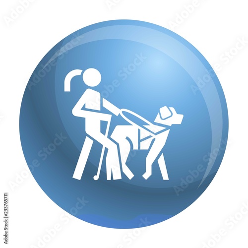 Blind girl dog guide icon. Simple illustration of blind girl dog guide vector icon for web design isolated on white background