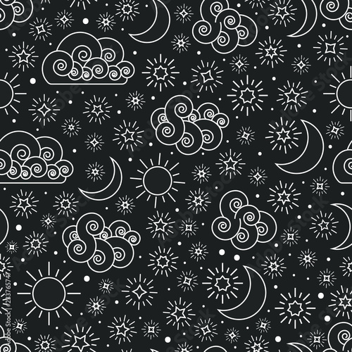 Sky seamless pattern with s...