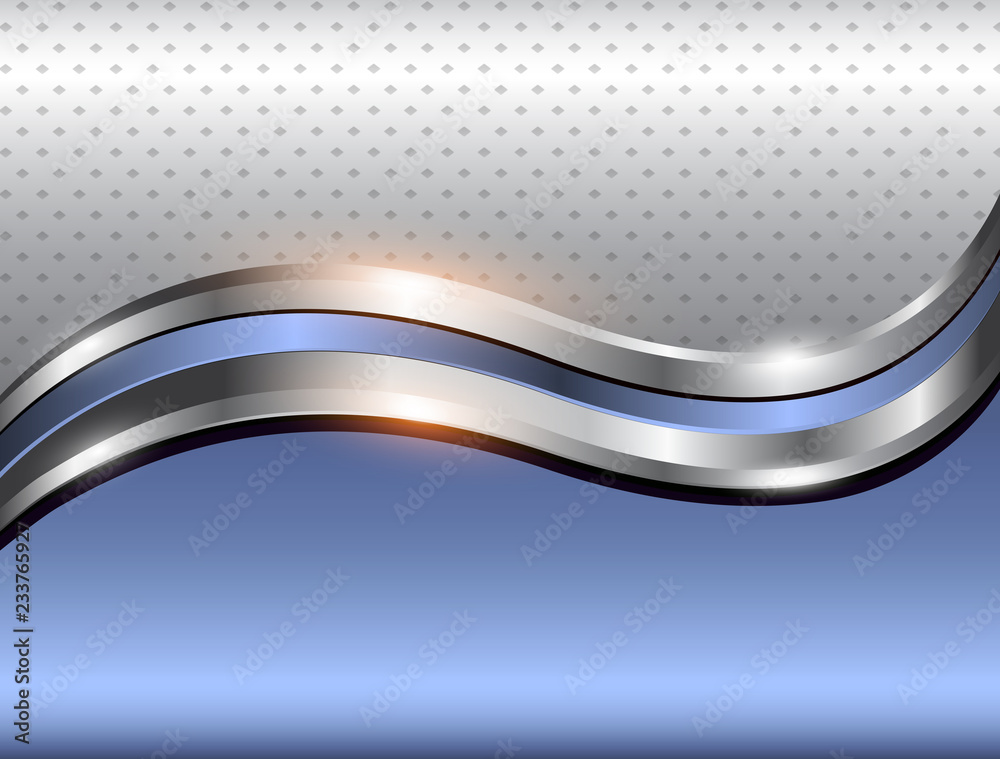 Abstract background blue with silver metallic wave Stock Vector | Adobe  Stock