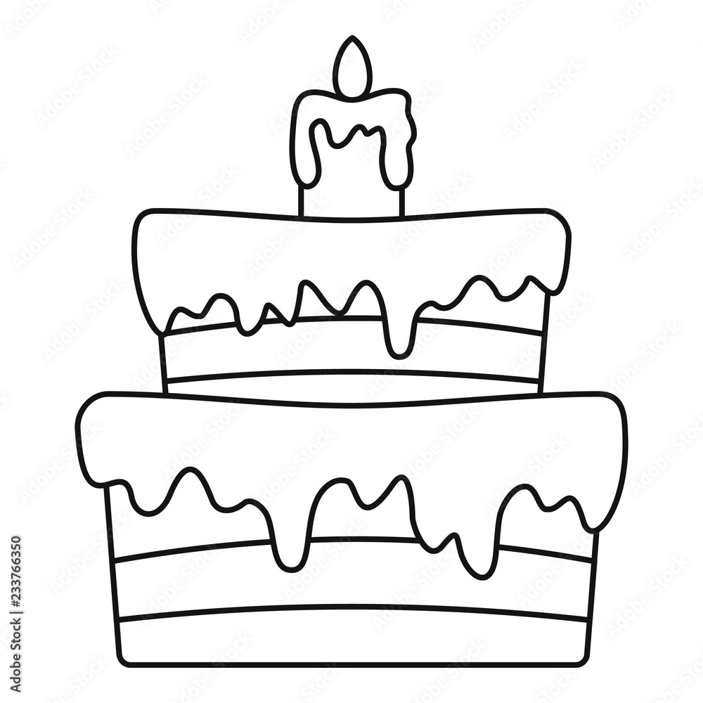 Cake Outline Clip Art at Clker.com - vector clip art online, royalty free &  public domain