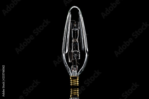 Light bulb on black background