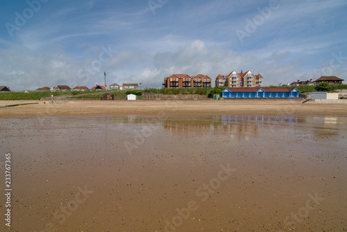 view at houses at clacton on sea beach photo