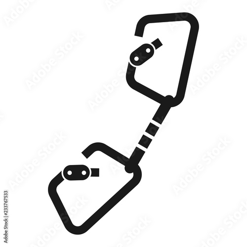 Double climb carabine icon. Simple illustration of double climb carabine vector icon for web design isolated on white background