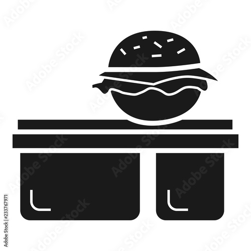 Burger lunchbox icon. Simple illustration of burger lunchbox vector icon for web design isolated on white background