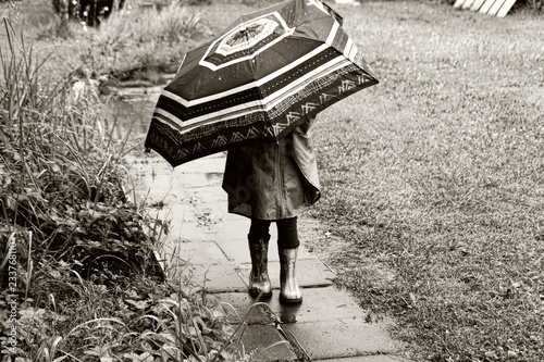 young woman with an umbrella