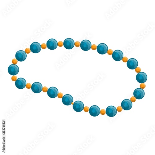Blue pearl necklace icon. Cartoon of blue pearl necklace vector icon for web design isolated on white background