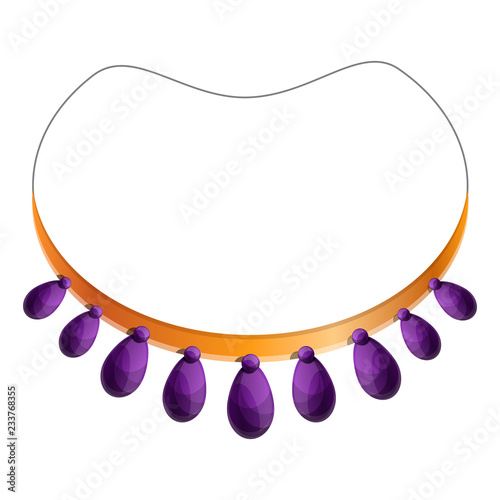 Purple necklace icon. Cartoon of purple necklace vector icon for web design isolated on white background