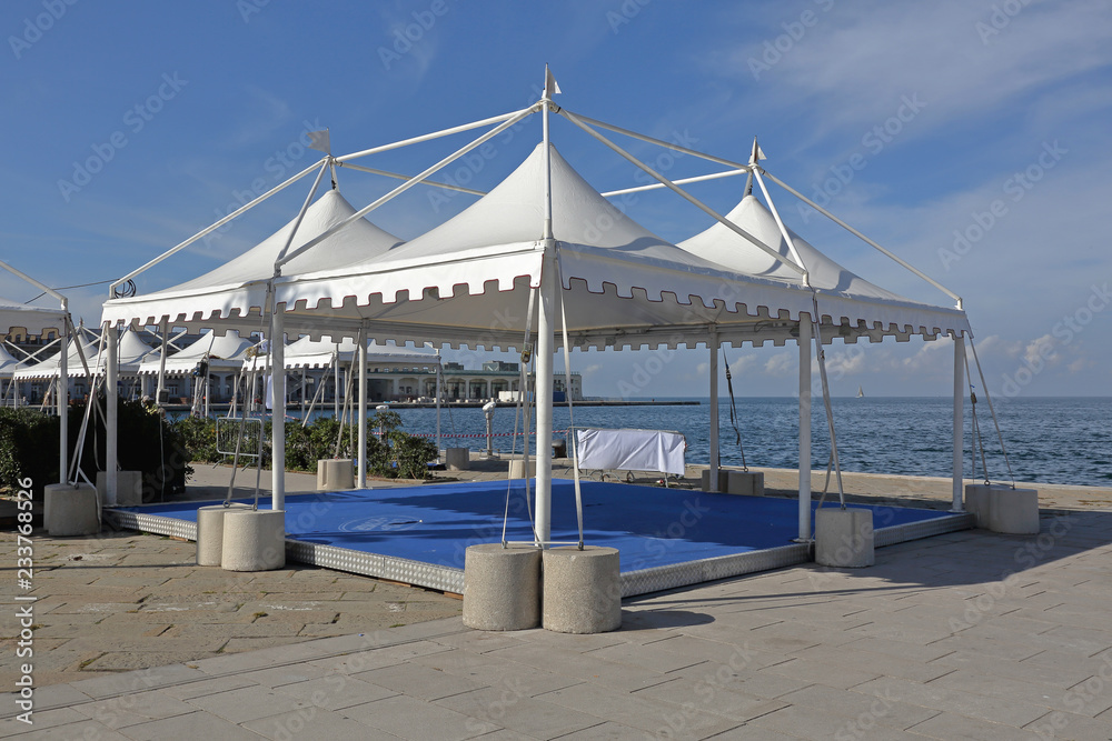 White Canopy Tent by Sea
