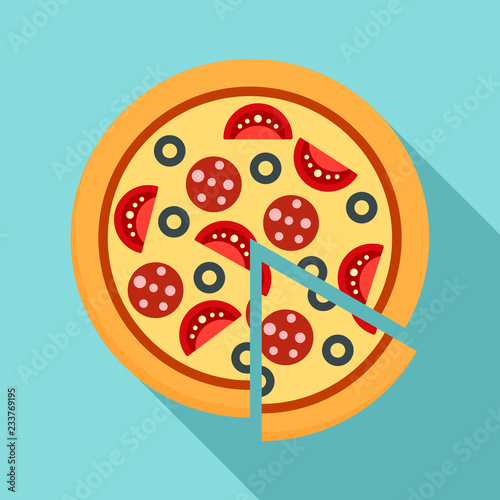 Margarita pizza icon. Flat illustration of margarita pizza vector icon for web design