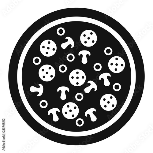 Pizza pepperoni icon. Simple illustration of pizza pepperoni vector icon for web design isolated on white background