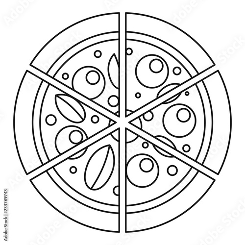 Four cheeses pizza icon. Outline four cheeses pizza vector icon for web design isolated on white background