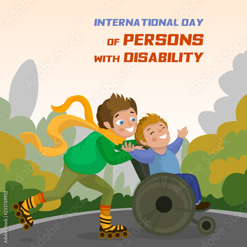 International day of persons with disability concept background. Cartoon illustration of international day of persons with disability vector concept background for web design