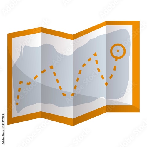 Hiking map icon. Cartoon of hiking map vector icon for web design isolated on white background