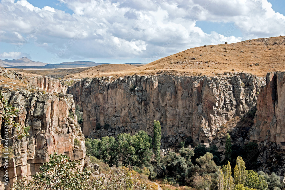 landscape of Ihlara Valley in Cappadocia 