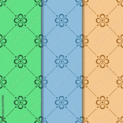 abstract floral seamless pattern with flowers, netting and leaves