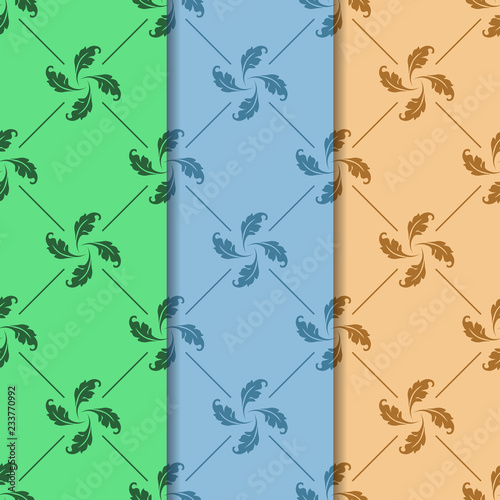 abstract floral seamless pattern with flowers, netting and leaves