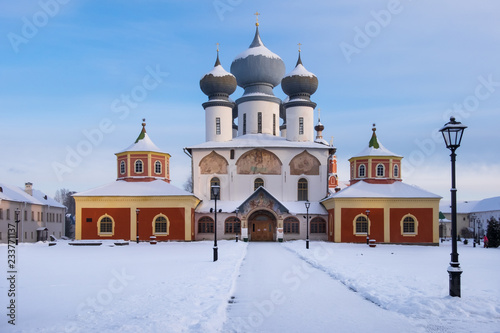 Historical and tourist places and cities of Russia. Tikhvin Monastery. Assumption Cathedral of the Tikhvin Monastery. (City Tikhvin. Leningrad region.)