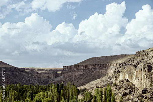 landscape of Ihlara Valley in Cappadocia 