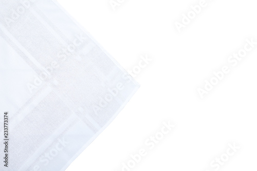 White table cloth isolated. Top view mockup.