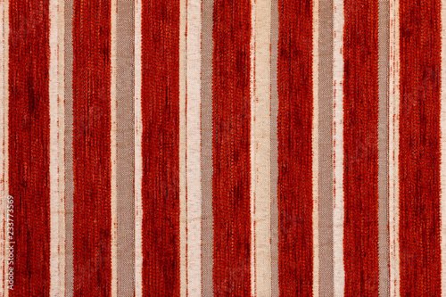 red striped synthetic woven upholstery fabric close-up texture photo