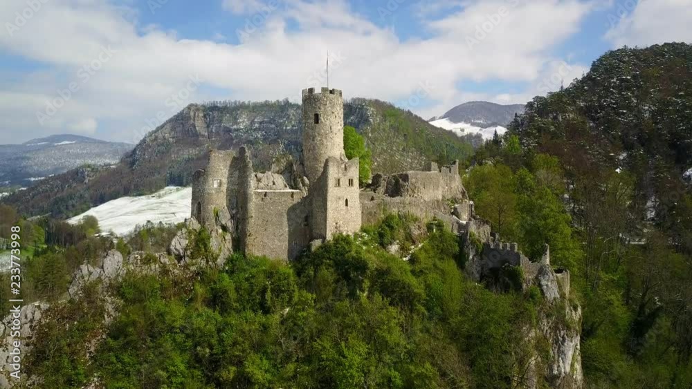 Aerial of Neu-Falkenstein Castle (1145 AD) Winter Aerial of Neu-Falkenstein Castle (1145 AD) Winter