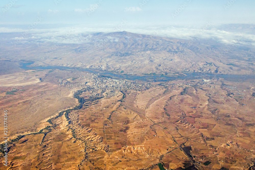 aerial view of cappadocia landscape 