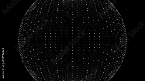 Animated abstract sphere from white dots