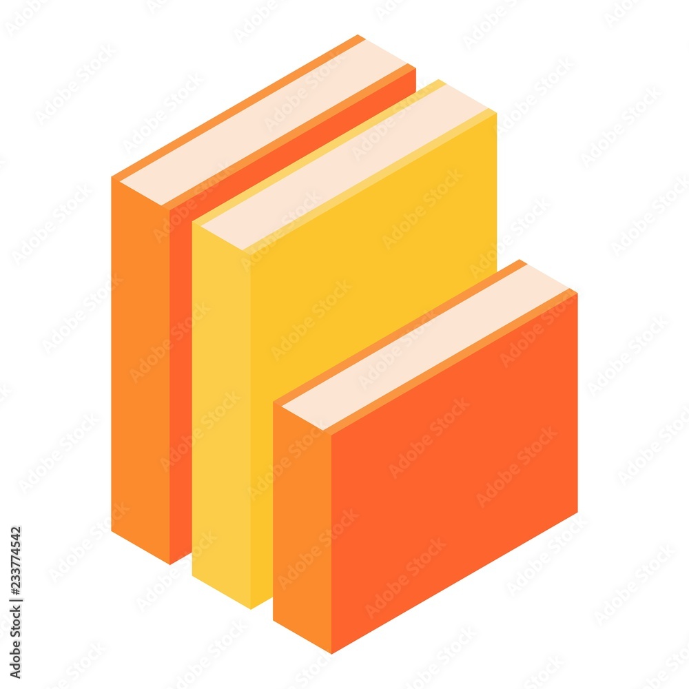 Stack of books icon. Isometric of stack of books vector icon for web design isolated on white background Stack of books icon. Isometric of stack of books vector icon for web design isolated on white background