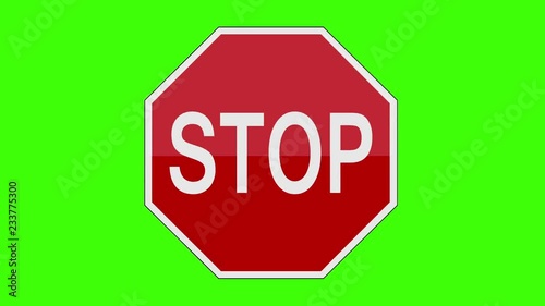 Sign Stop Green Screen