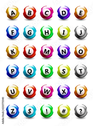 Balls isolated on white background.