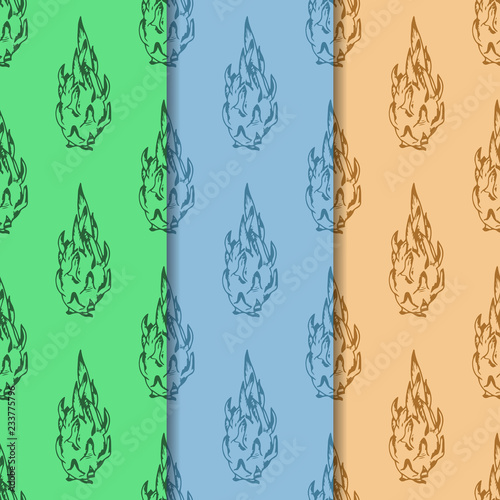 pitaya, pitahaya tropical fruit seamless pattern