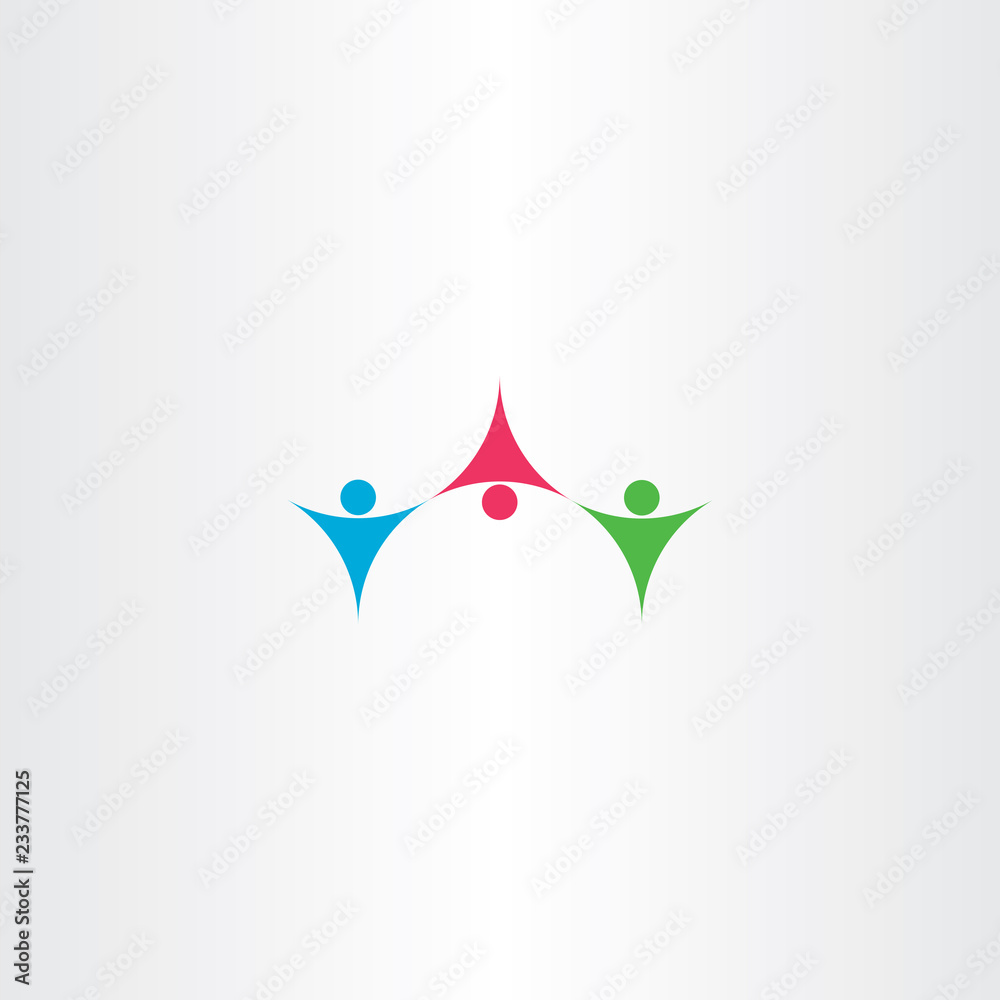 kindergarten logo happy kids play icon vector kindergarten logo happy kids play icon vector