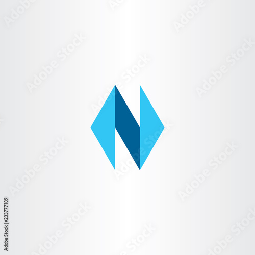 Free Download letter icon n blue sign logotype vector element - GFXLoad