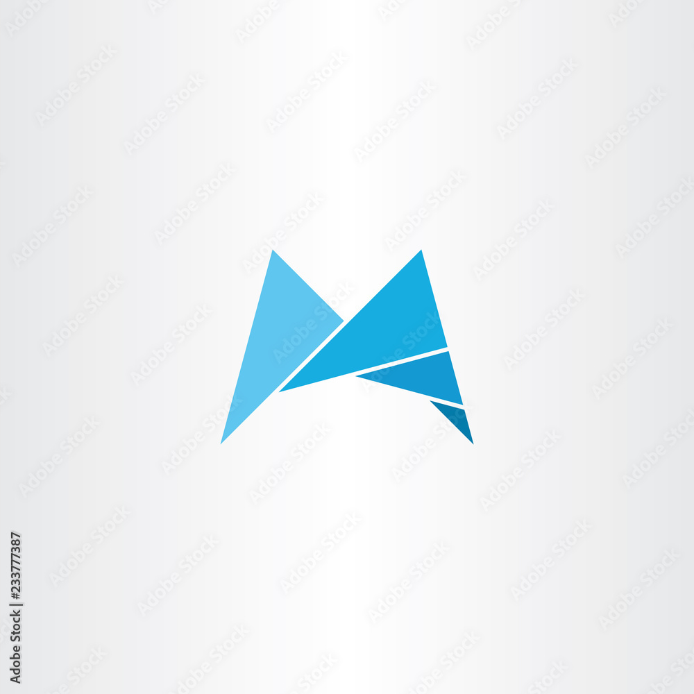 Naklejka premium m logo light blue letter icon vector