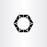 metal nut black hexagon logo symbol illustration