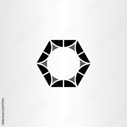 metal nut black hexagon logo symbol illustration