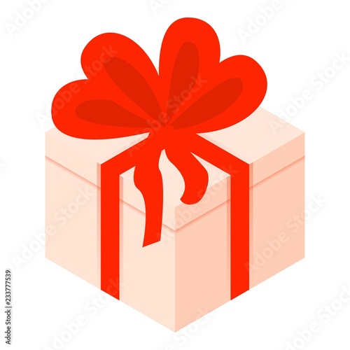 Creme color gift box icon. Isometric of creme color gift box vector icon for web design isolated on white background