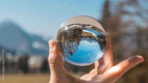 Crystal ball landscape shot at Ruhpolding-Bavaria-Germany