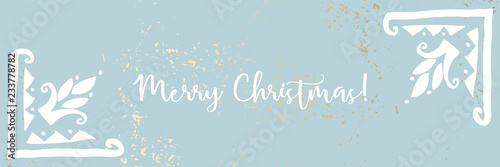 Christmas trendy universal scandinavian background witn hand drawn floral folk motif and archival painting texture