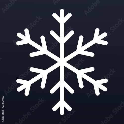 Snowflake icon. Outline snowflake vector icon for web design isolated on black background