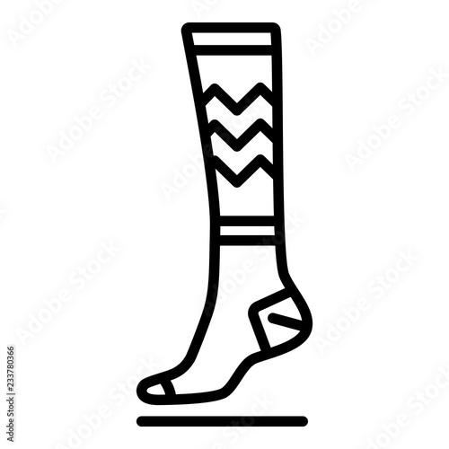 Cotton sock icon. Outline cotton sock vector icon for web design isolated on white background