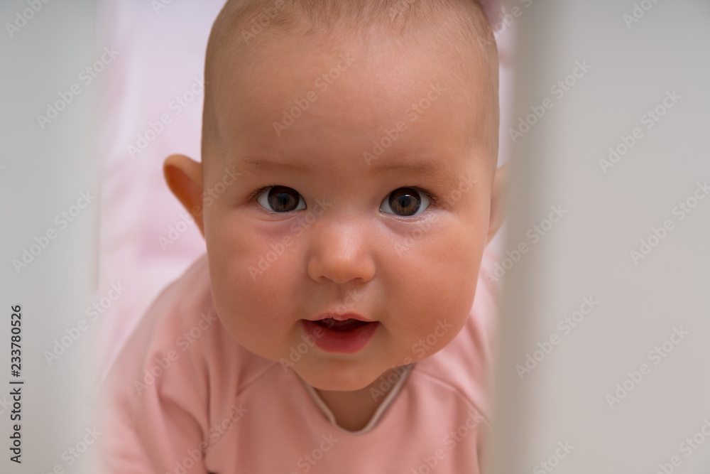 Head shot of a cute little baby girl Head shot of a cute little baby girl