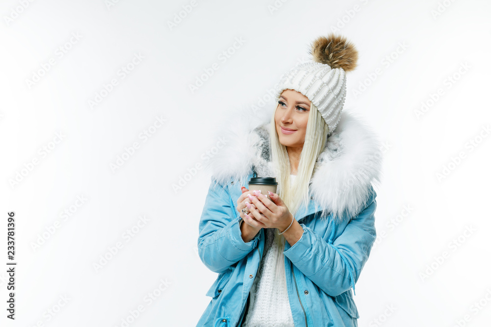 Fashion studio portrait of beautiful lady in blue fur coat and fur hat. Winter beauty in luxury. Fashion fur. Beautiful woman in luxury fur coat. Fashion model posing in eco-fur coat and eco-fur hat Fashion studio portrait of beautiful lady in blue fur coat and fur hat. Winter beauty in luxury. Fashion fur. Beautiful woman in luxury fur coat. Fashion model posing in eco-fur coat and eco-fur hat