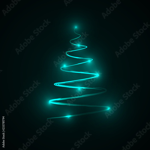 Abstract light christmas tree